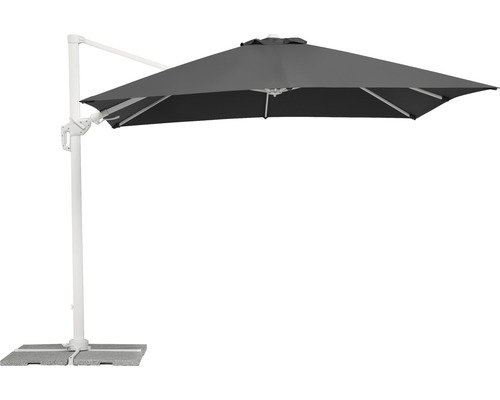 Parasol déporté Schneider Rhodos Twist Bianco 300 x 300 cm h 264 cm anthracite