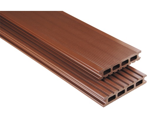 Planche pour terrasse WPC Konsta marron 4000x145x26 mm