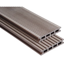 Lame de plancher Konsta WPC Futura marron chocolat brossé 26x145x3500 mm-thumb-0