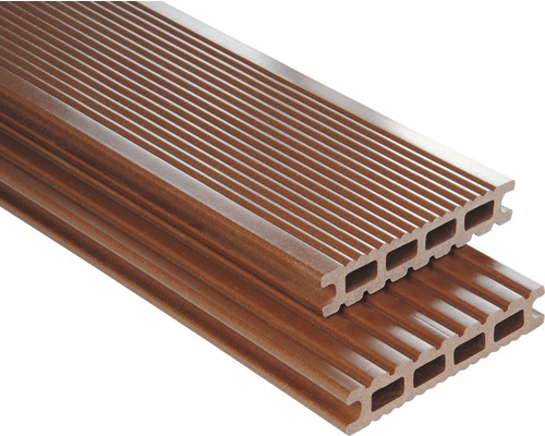 Lame de plancher Konsta WPC Futura brun lisse 26x145x4000 mm-0