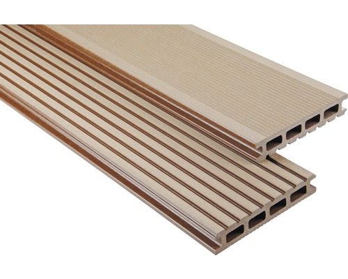 Lame de plancher Konsta WPC Primera brun brossé 26x145x5500 mm