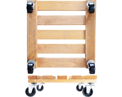 Pflanzenroller aus Holz mit Rollen