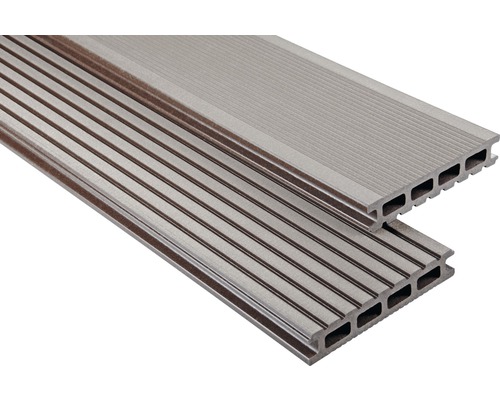 Lame de plancher Konsta WPC Primera marron chocolat brossé 26x145x3500 mm