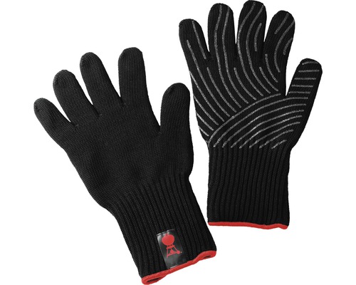 Weber Grillhandschuh-Set Ofenhandschuhe Backhandschuhe Kevlar L/XL hitzebeständig bis 250 °C Material Außen 100% Aramid schwarz