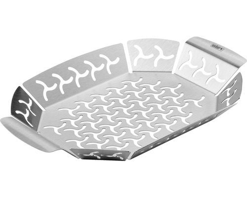 Panier à légumes et de barbecue Weber petit acier inoxydable Barquette à griller en acier inoxydable avec découpes