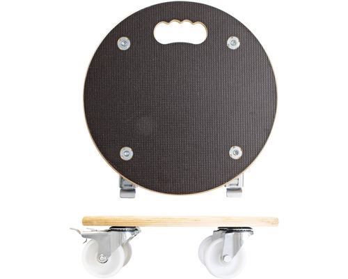 Runde Werkstattliege mit Griff und Rollen