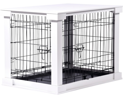 Boîte pour animaux avec surface table 83x55x59 cm blanc