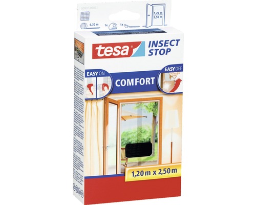 Moustiquaire porte persienne tesa Insect Stop Comfort sans perçage anthracite 2x 65x250 cm