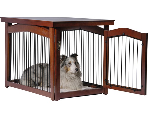Boîte pour animaux pliante avec surface de table 82,5x57x59 cm marron