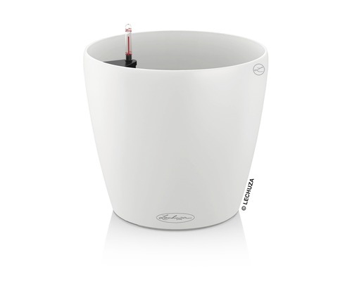 Pot de fleurs Lechuza Classico Color plastique Ø 18 h 17 cm blanc avec système d’arrosage de la terre-0