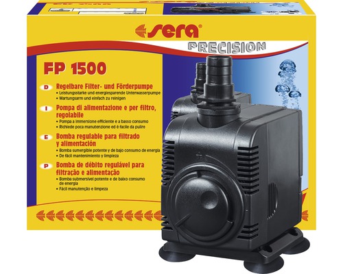 Pompe pour aquarium sera pompe d'alimentation et de filtration FP 1500, pompe immergée réglable pour eau douce et eau de mer jusqu'à 1500 l/h