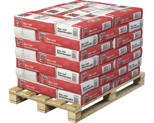 Palette de sacs de plâtre pour électricien