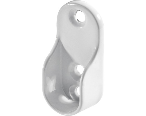 Support pour tringle à vêtements ovale métal/blanc 15x30 mm 30 pièces Support de tringle à vêtements en métal pour montage mural