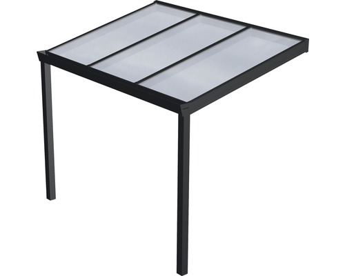 Toiture pour terrasse Expert avec polycarbonate opale 300x250 cm anthracite