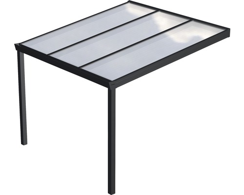 Toiture pour terrasse Expert avec polycarbonate opale 300 x 350 cm anthracite structure