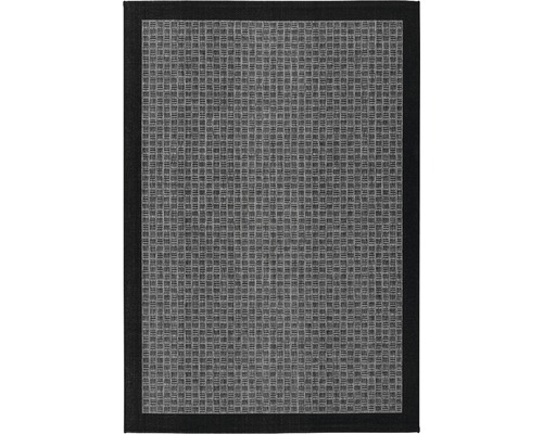 Tapis d'intérieur et d'extérieur Indonesia Banjar argent 80x150 cm Tapis à motif graphique avec bordure