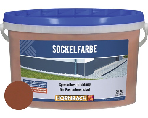 Peinture pour soubassement HORNBACH rouge brique 5 l Seau de peinture de soubassement pour façades, contenu cinq litres