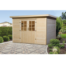 Gartenhaus weka Massivholzhaus 28 mm Gr. 2 mit Fußboden 320 x 278 cm natur