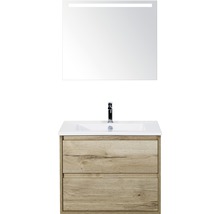 Badezimmermöbel-Set mit Waschbecken, Unterschrank und beleuchtetem Spiegel für das Badezimmer