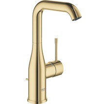 Logo Grohe. Robinet de lavabo doré unique.
