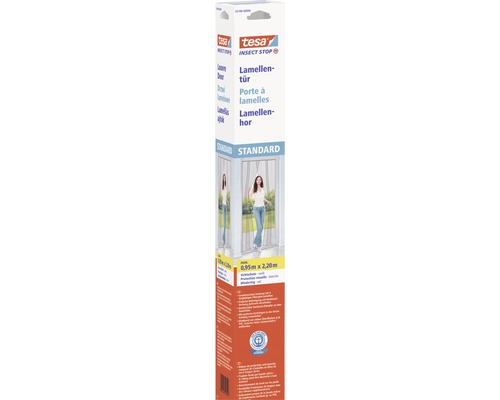 Fliegengitter Lamellentür tesa Insect Stop Standard ohne Bohren weiss 95x220 cm Tesa Insektenschutz Lamellentür Standard, 0,95 Meter mal 2,20 Meter