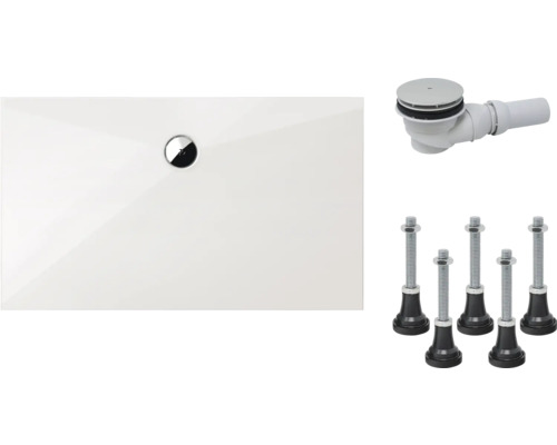 Kit complet receveur de douche SCHULTE Schulte Plan 80 x 90 x 3.5 cm blanc alpin lisse D214015 04