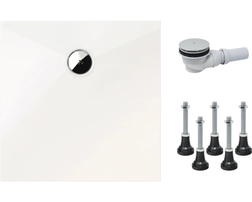 Kit complet receveur de douche SCHULTE Plan ExpressPlus 90 x 90 x 3.5 cm blanc alpin lisse D214018 04 Kit complet receveur de douche SCHULTE Plan ExpressPlus 90 x 90 x 3.5 cm blanc alpin lisse D214018 04