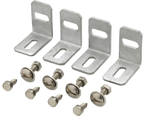 Kit de fixation ALBERTS pour panneau de clôture Madrid, anthracite Quatre équerres avec vis et écrous pour la fixation