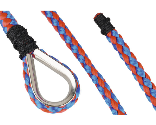 Câble d'ancrage Betelon Mamutec en polypropylène Ø 10 mm, 25 m Corde tressée avec cosse