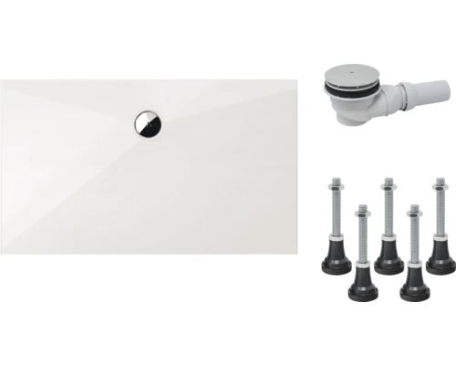 Kit complet receveur de douche SCHULTE Schulte Plan 80 x 100 x 3.5 cm blanc alpin lisse D214030 04