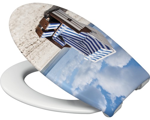 WC-Sitz mit Strandkorb-Motiv