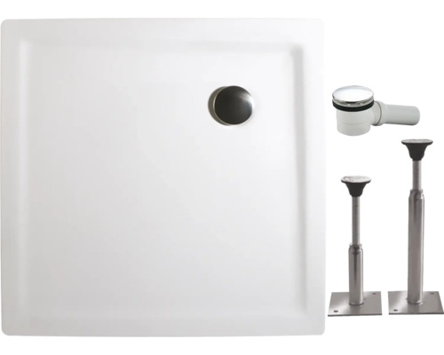 Kit complet receveur de douche SCHULTE 100 x 100 x 3.5 cm blanc alpin lisse D212010 04 Kit complet receveur de douche SCHULTE 100 x 100 x 3.5 cm blanc alpin lisse D212010 04