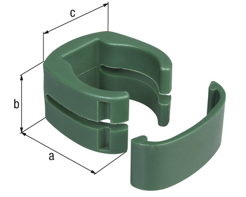 Fix-Clip pro, Ø 3.4 cm 3 pièces, vert