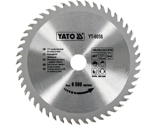 Lame de scie circulaire Yato HM 160 x 2,8 x 20 mm 48 Z