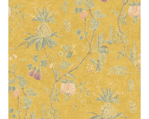 Papier peint intissé 36719-4 Paradise Garden floral moutarde