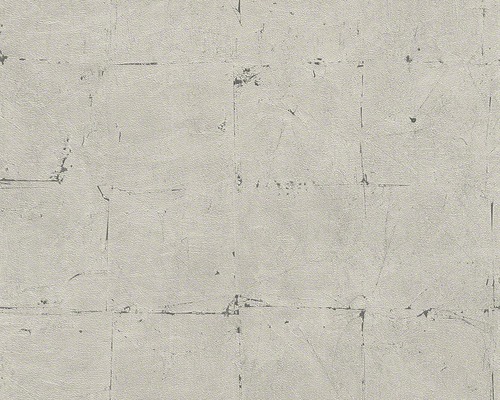 Papier peint intissé 93992-1 Best of Wood'n Stone 2 aspect crépi gris Papier peint avec motif carré et surface structurée