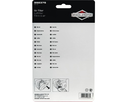Emballage du filtre à air Briggs & Stratton
