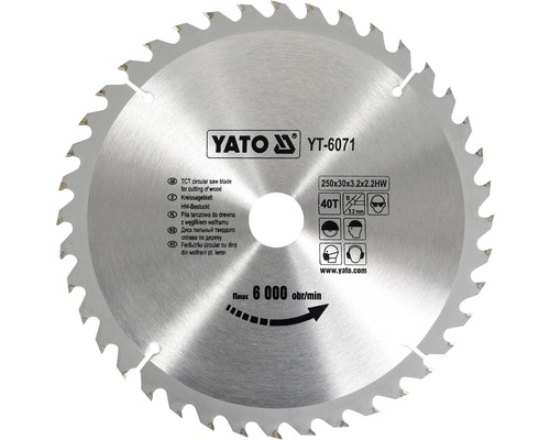 Lame de scie circulaire Yato HM 250 x 3,2 x 30 mm 40 Z