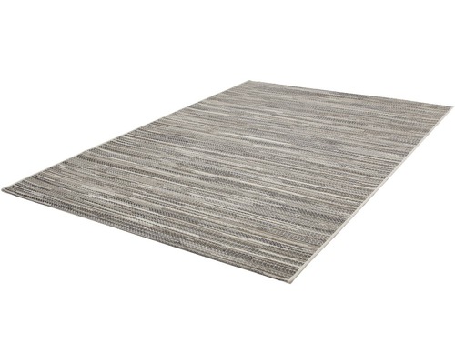 Grau-wäissen Teppech mat Sträifmuster