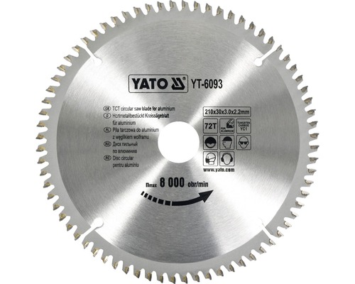 Lame de scie circulaire Yato HM/AI 210 x 3,0 x 30 mm 72 Z