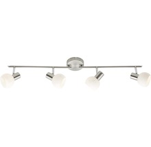 Spot de plafond 4 ampoules l 94 cm fer/blanc