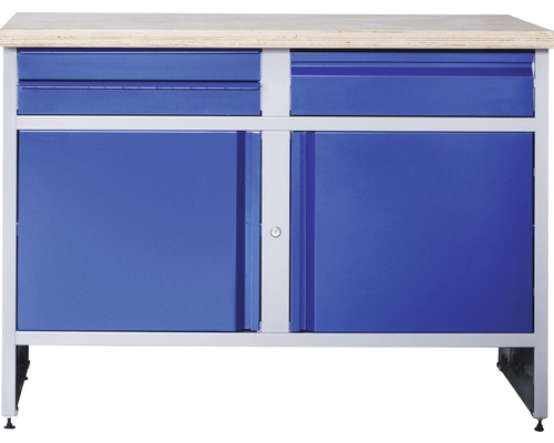 Établi Industrial A 3.0 1180 x 880 x 700 mm 2 portes 3 tiroirs gris/bleu-0