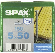 Emballage de vis de terrasse Spax, 5x50 mm, 150 pièces, acier inoxydable