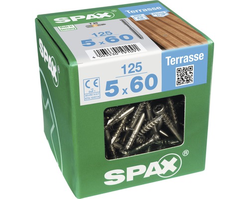 Paquet de vis de terrasse Spax 5 x 60 millimètres, 125 pièces