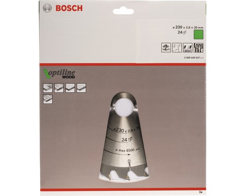 Lame de scie circulaire Bosch Optiline Wood 230 x 2,8 x 30 millimètres