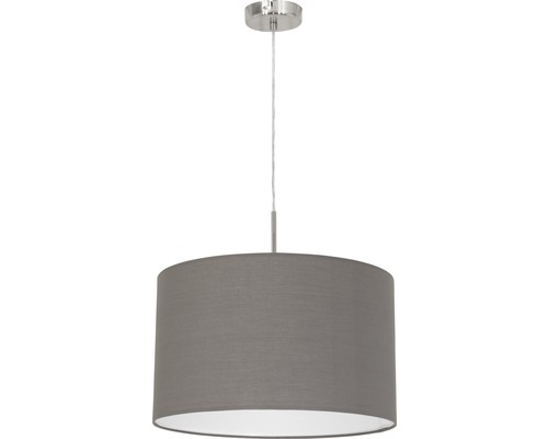 Suspension grise avec abat-jour en tissu