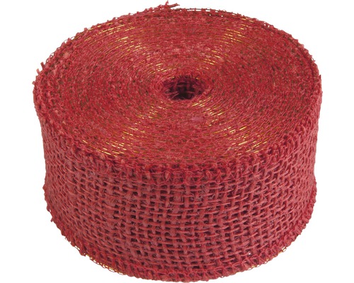 Rolle rotes Dekoband mit Goldfaden