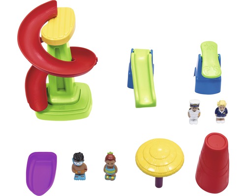 Ensemble de jeu d''aire de jeux avec toboggans, figurines et accessoires