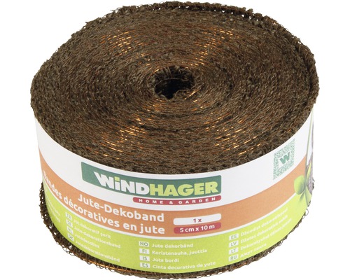 Rouleau de ruban décoratif en jute 5 cm x 10 m