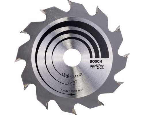 Lame de scie circulaire Optiline Wood Ø 130x20 mm Z 12 Lame de scie circulaire pour bois